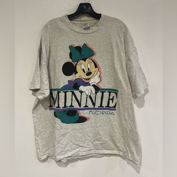 Disney Tops - Vintage 90s Disney Minnie Mouse Florida T-Shirt Grey Size 2XL